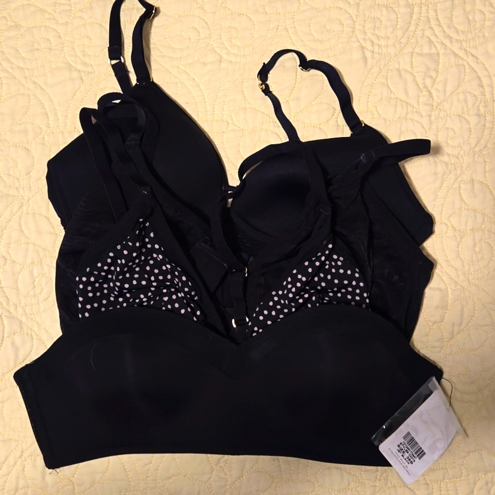 Four Lively bras: two Busty Bralettes, one Spacer, and one NWT Strapless